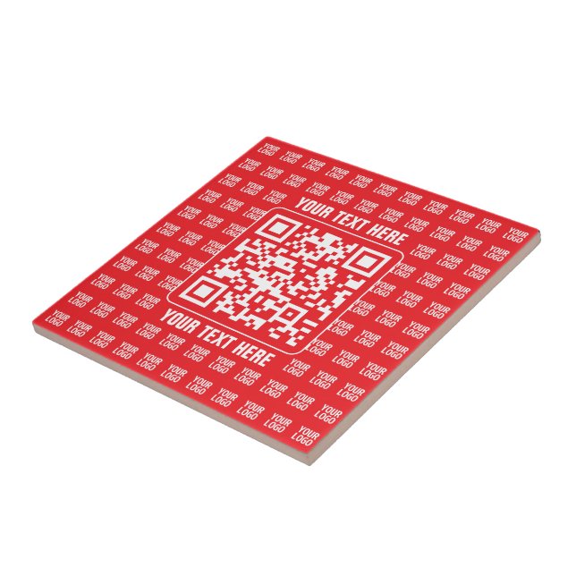 Promotional QR code (editable) with Logo Pattern Tile (Side)
