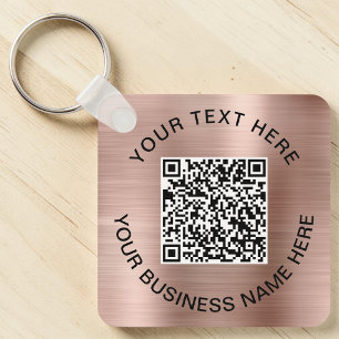 Promotional QR Code Rose Gold Keychain