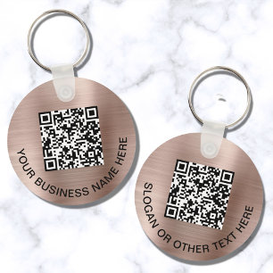 Promotional QR Code Rose Gold Keychain