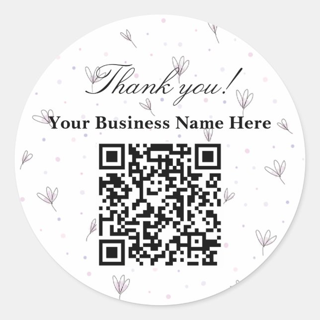 Promotional QR Code Round Gift Wrapping Sticker (Front)