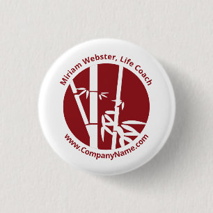 Promotional Red & White Round Custom Logo & Text 1 Inch Round Button