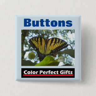 Promotional Yellow Monarch 2 Inch Square Button