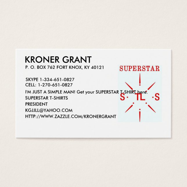 PROMOTIONS SUPERSTAR. (Devant)