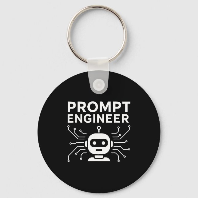 Prompt Engineer Apparel Funny Ai Tech Humor Gift  Keychain (Front)