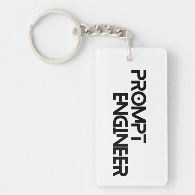 Prompt engineer minimalist quote keychain (Front)