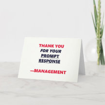 Prompt Response Funny Thank You Office Humour
