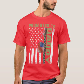 Promu À Daddy Drapeau Américain Camo TShirt Père