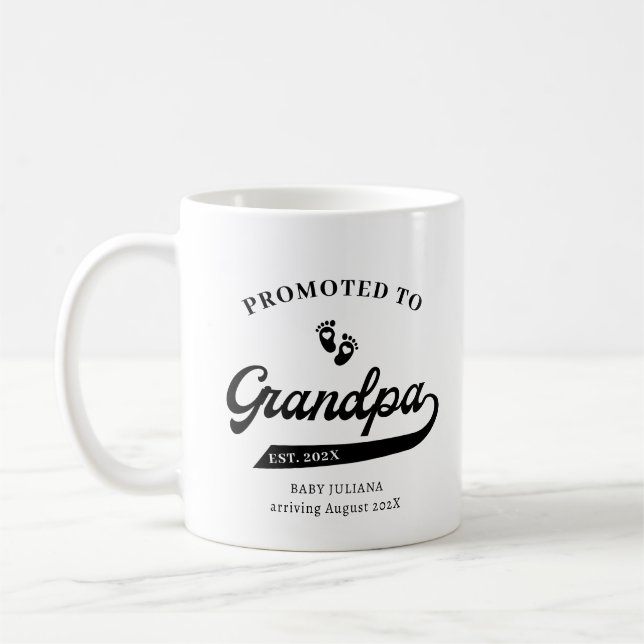 Promu à GrandPa Grossesse Faire-part Mug (Gauche)