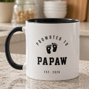 Promu à Papaw Nouveau Mug Grand-Père
