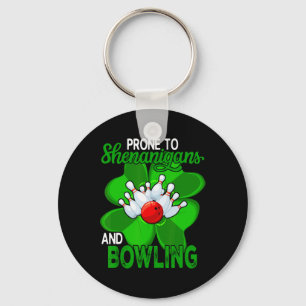 Prone To Shenanigans And Bowling St. Patrick's Day Keychain
