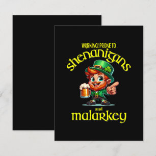 Prone to shenanigans enclosure card