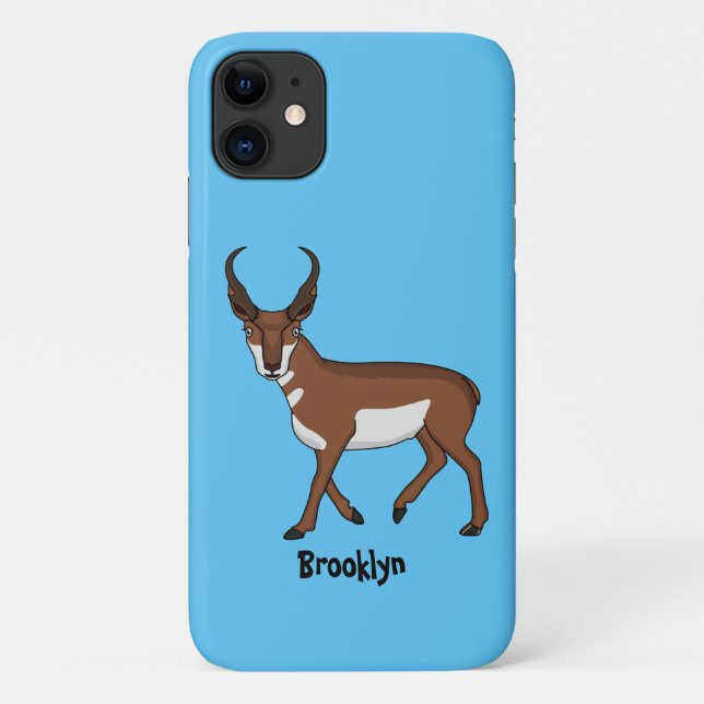 Pronghorn antelope cartoon illustration Case-Mate iPhone case (Back)
