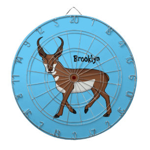 Pronghorn antelope cartoon illustration dartboard