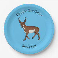 Pronghorn antelope cartoon illustration