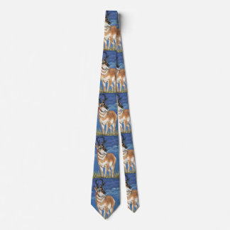 Pronghorn Antelope Watching Storm Wildlife Art Tie