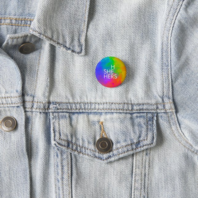 Pronomen Button rainbow painting  (In Situ)