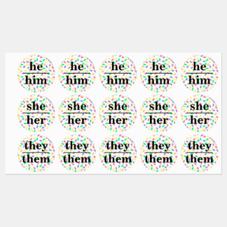 Pronoun ID Tags Pastel Sprinkles