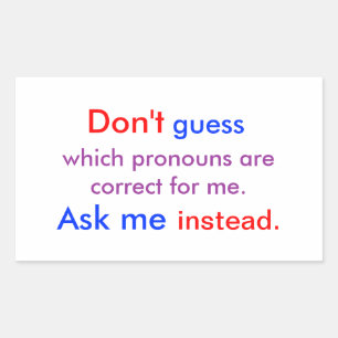 Pronouns Ask Me light Sticker