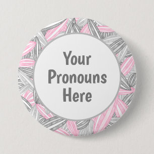 PRONOUNS Demigirl Pride Abstract Zen Flower Petals 3 Inch Round Button