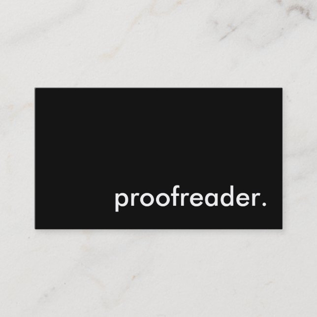 proofreader. business card (Front)