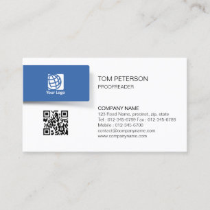 Proofreader Print Publishing QR Code Business Card