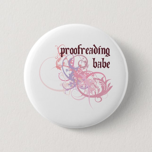 Proofreading Babe 2 Inch Round Button (Front)