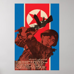 Propaganda Poster Cuba Solidarity with North Korea