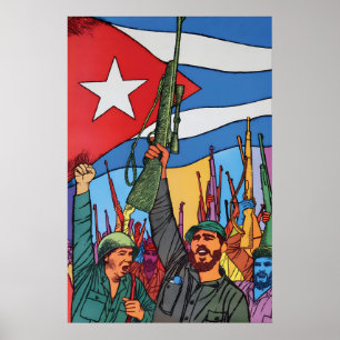 Propaganda Poster Cuba Ten years Revolution