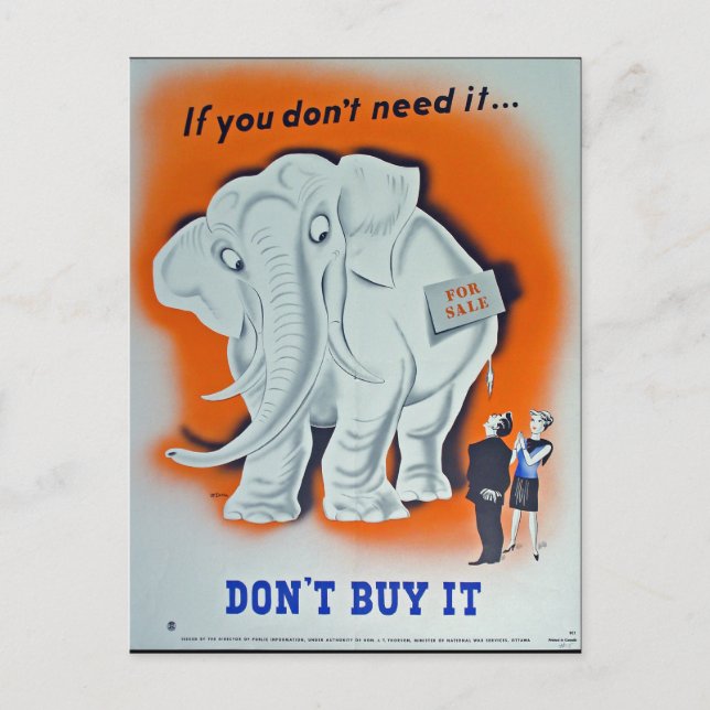 Propaganda Poster "If you don't need it ..." Postcard (Front)