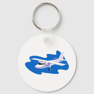 propeller plane airplane aircraft flying Cessna Keychain