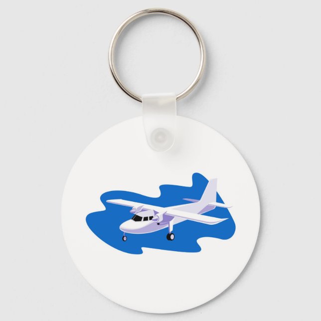 propeller plane airplane aircraft flying Cessna Keychain (Front)