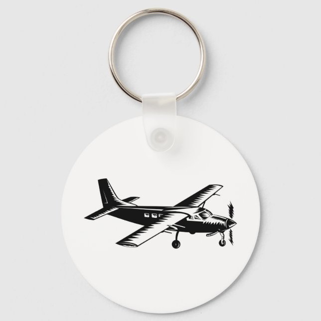 propeller plane airplane aircraft flying flight keychain (Front)