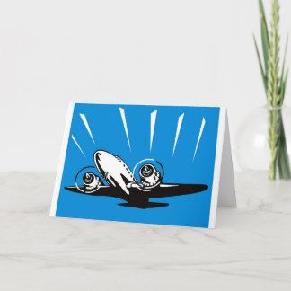propellor plane airplane aircraft flying flight card