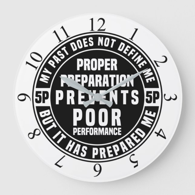 Proper Preparation Prevents Poor Performance Large Clock (Front)