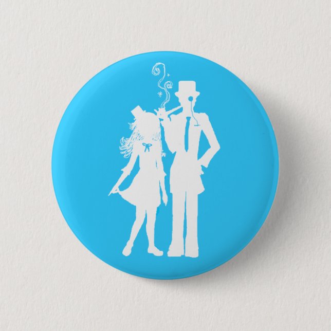 Proper Stylish Couple 2 Inch Round Button (Front)
