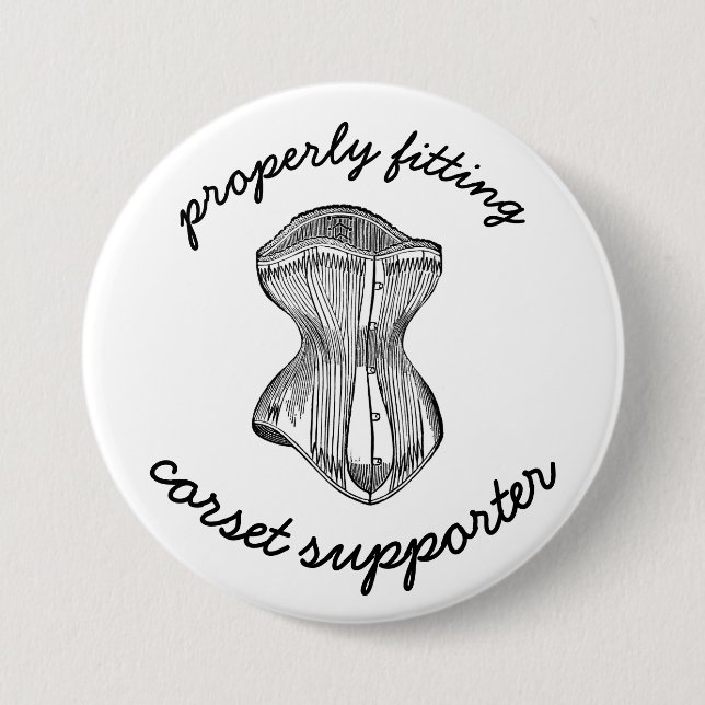 Properly Fitting Corset Supporter 3 Inch Round Button (Front)