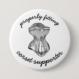Properly Fitting Corset Supporter 3 Inch Round Button