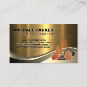 Property Developer Logo   Construction Vehicle Business Card