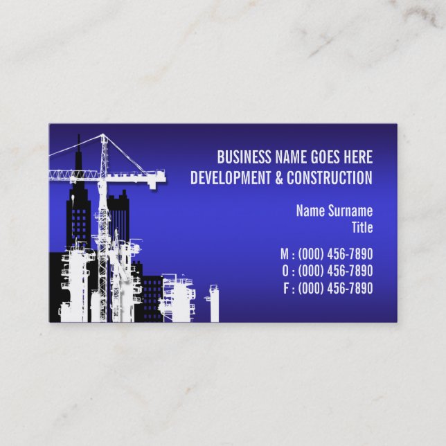 Property development construction real estate business card (Front)