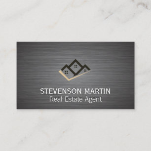 Property Icon   Metallic Brushed Texture Business Card