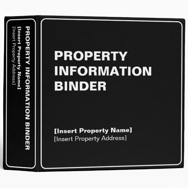Property Information Binder - Black & White (2") (Front/Spine)