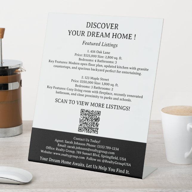Property Listing Display Real Estate Table Top  Pedestal Sign (In SItu)