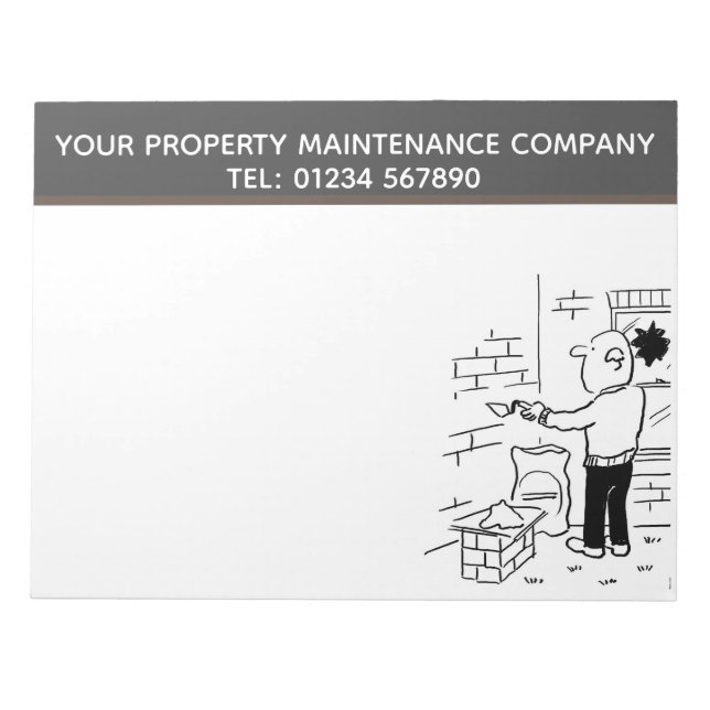 Property Maintenance Services to Personalise Notepad (Front)