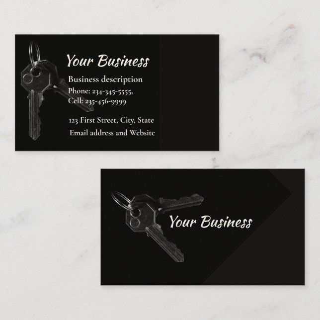 Property Management,  Fix-it Handyman Locksmith Business Card (Front/Back)