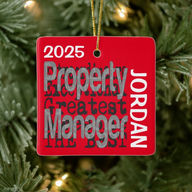 Property Manager Extraordinaire CUSTOM Ceramic Ornament (Tree)
