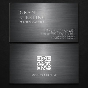 Property Manager Metallic QR Code Business Card