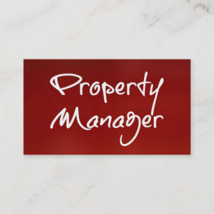 Property Manager Red Business Card