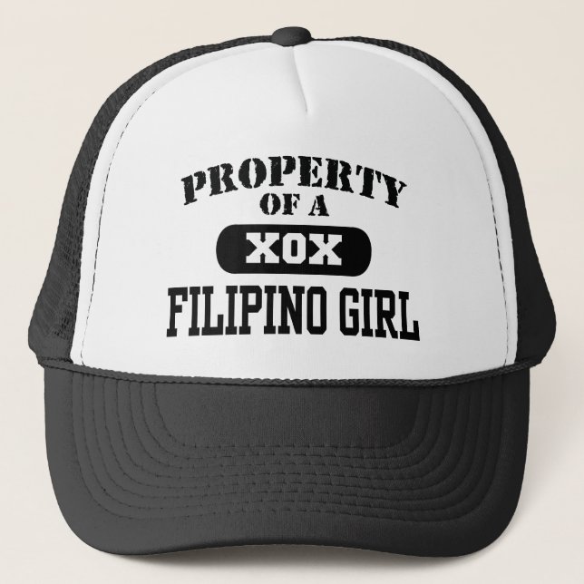 Property of a Filipino Girl Trucker Hat (Front)