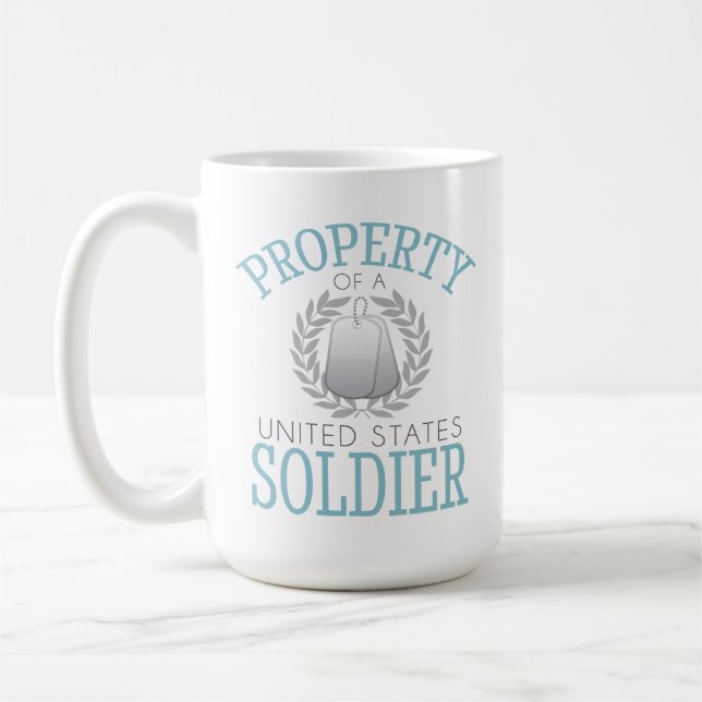 Property of a U.S. Soldier (Teal) Mug (Left)