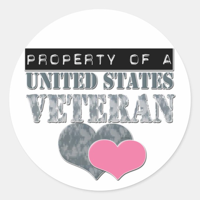 Property Of A United States Veteran Classic Round Sticker (Front)